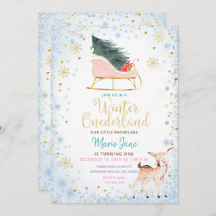 Invitación al cumpleaños de Onederland en invierno