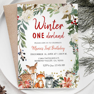 Invitación al cumpleaños de Onederland en invierno