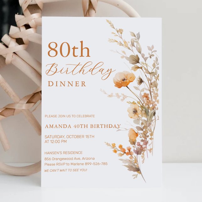 Invitación al cumpleaños de otoño - Floral de otoñ (Subido por el creador)