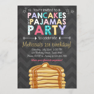 Invitación al cumpleaños de Pancake y Pajamas
