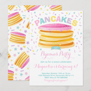 Invitación al cumpleaños de Pancake y Pajamas al F