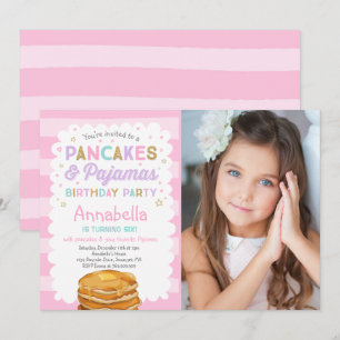 Invitación al cumpleaños de Pancake y Pajamas al F