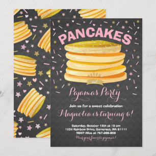 Invitación al cumpleaños de Pancake y Pajamas al F