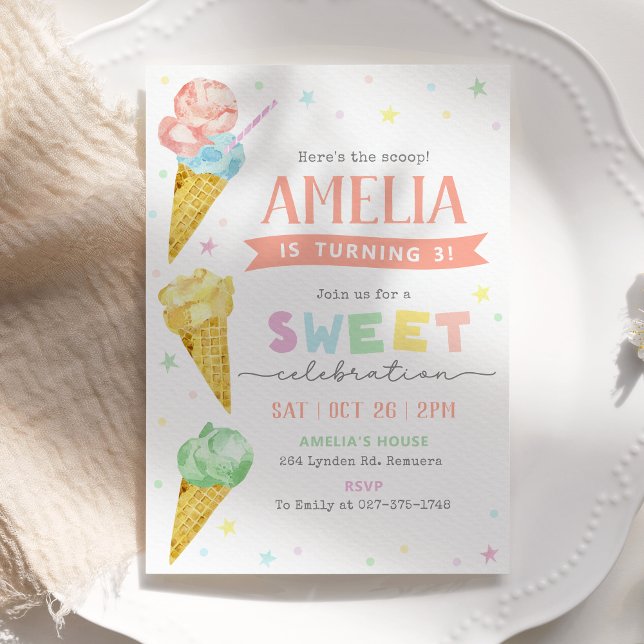 Invitación al cumpleaños de Pastel Ice Cream (Subido por el creador)