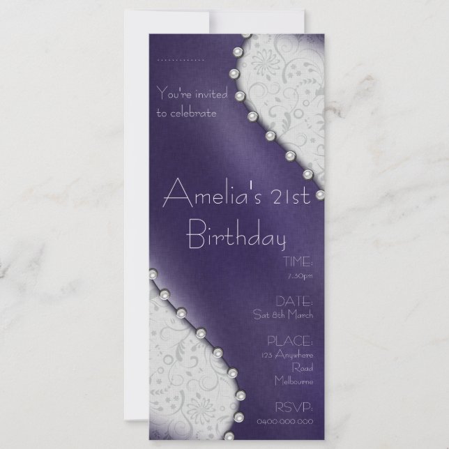 Invitación al cumpleaños de Pearl (Anverso)