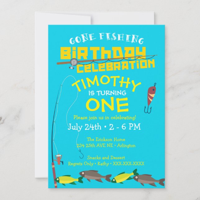 Invitación al cumpleaños de Pescador del Niño (Anverso)