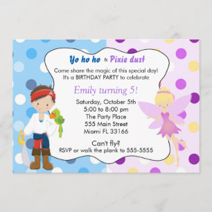 Invitación al cumpleaños de Pirate Fairy