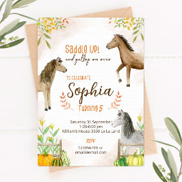 Invitación al cumpleaños de Pony con tema de otoño