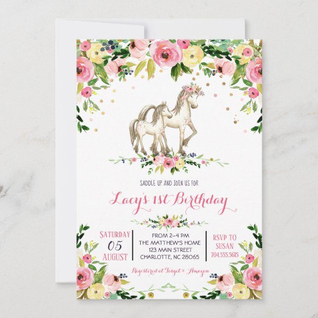 Invitación al cumpleaños de Pony, invitación al cu (Anverso)