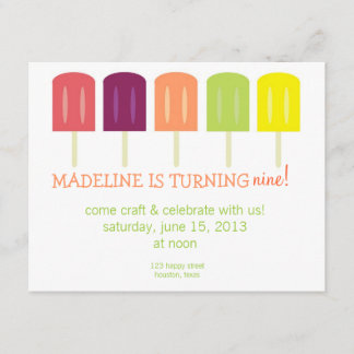 Invitación al cumpleaños de Popsicle