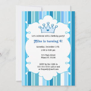 Invitación al cumpleaños de Prince Blue Kids