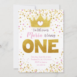 Invitación al cumpleaños de Princesa Confetti de O