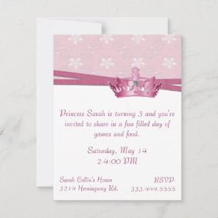 Invitación al cumpleaños de Princesa Rosa