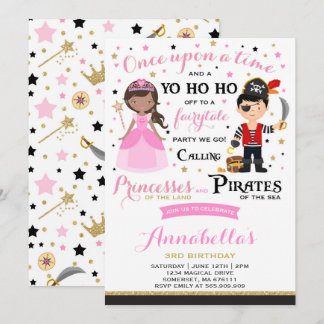 Invitación Al Cumpleaños De Princesa Y Pirata