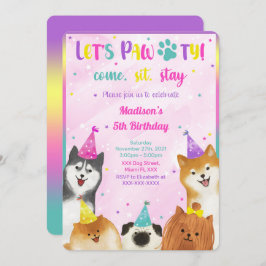 Invitación al cumpleaños de Puppy editable
