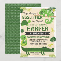 Invitación al cumpleaños de Reptile Scales and Tai