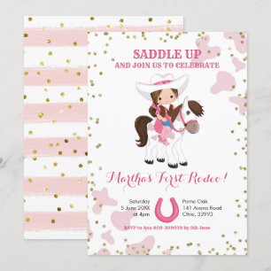 Invitación al cumpleaños de Rodeo cowgirl