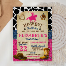 Invitación al cumpleaños de Rodeo Cowgirl