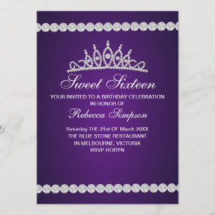 Invitación al cumpleaños de Royal Purple Tiara