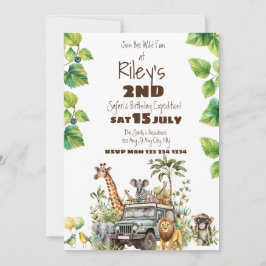 Invitación al cumpleaños de Safari