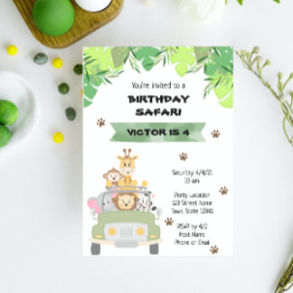 Invitación al cumpleaños de Safari