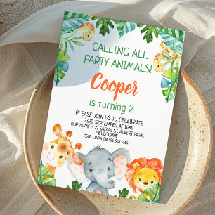 Invitación al cumpleaños de Safari Animal Salvaje