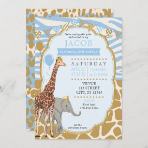 Invitación al cumpleaños de Safari - Azul
