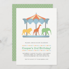 Invitación al cumpleaños de Safari Carousel