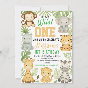 Invitación al cumpleaños de Safari editable