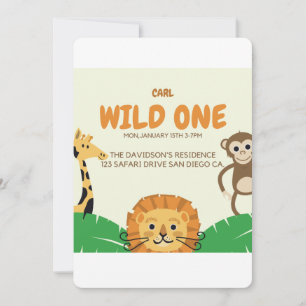 Invitación al cumpleaños de Safari para niños