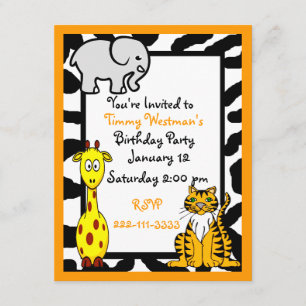 Invitación al cumpleaños de Safari para vida silve
