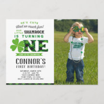 Invitación al cumpleaños de San Patricio con foto