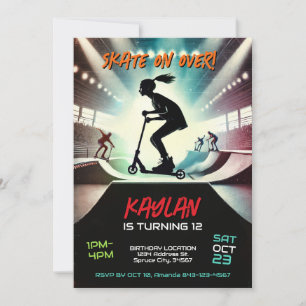 Invitación al cumpleaños de Scooter para chicas