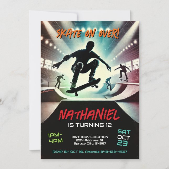 Invitación al cumpleaños de Scooter para niños (Anverso)