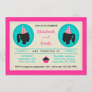 Invitación al cumpleaños de Silhouette Twins