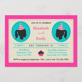 Invitación al cumpleaños de Silhouette Twins