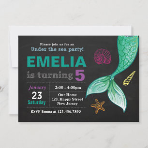 Invitación al cumpleaños de Sirena