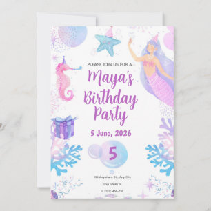 Invitación al cumpleaños de Sirena