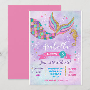 Invitación al cumpleaños de Sirena