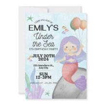 Invitación al cumpleaños de Sirena