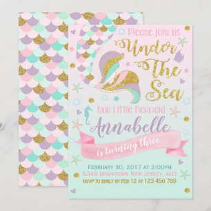 Invitación al cumpleaños de Sirena