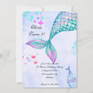 Invitación al cumpleaños de Sirena