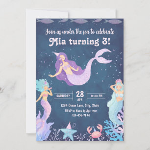Invitación al cumpleaños de Sirena