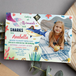 Invitación al cumpleaños de Sirena y Piratas