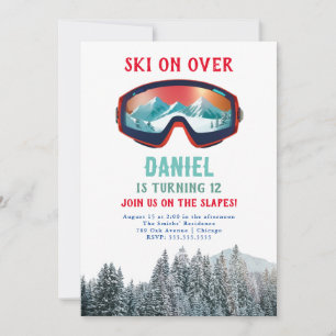 Invitación al cumpleaños de Ski Snowboard