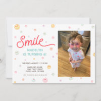 Invitación al cumpleaños de Smile Happy Face Photo