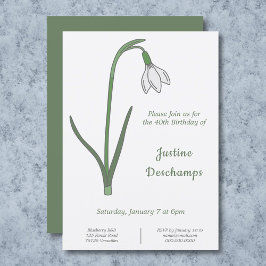 Invitación al cumpleaños de Snowdrop Botánico
