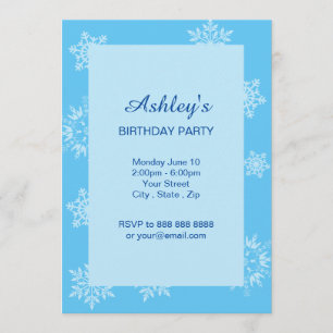 Invitación al cumpleaños de Snowflake