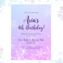 Invitación al cumpleaños de Snowflake, región viní