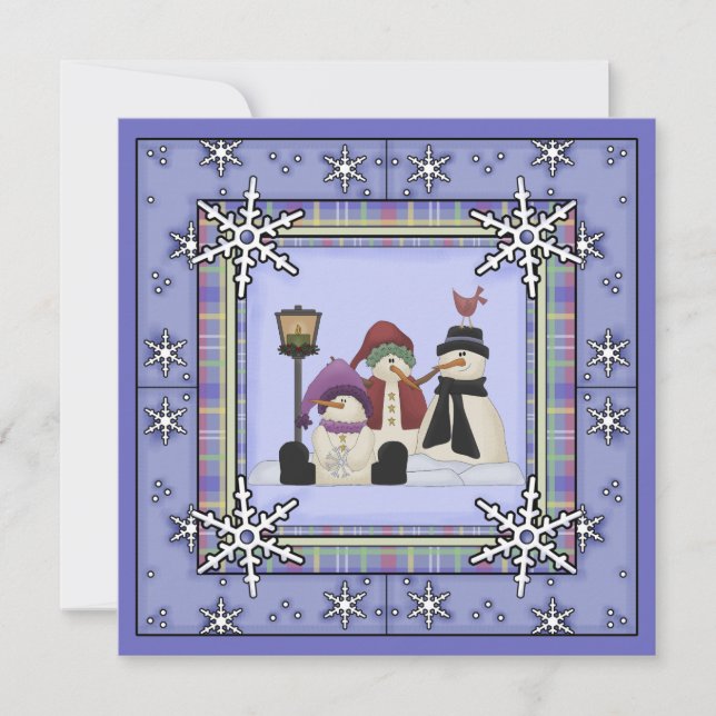 Invitación al cumpleaños de Snowman en invierno (Anverso)